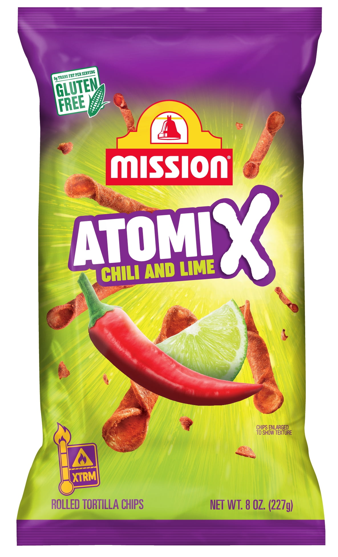 Mission Atomix Chili & Lime Rolled Tortilla Chips, 8 Oz