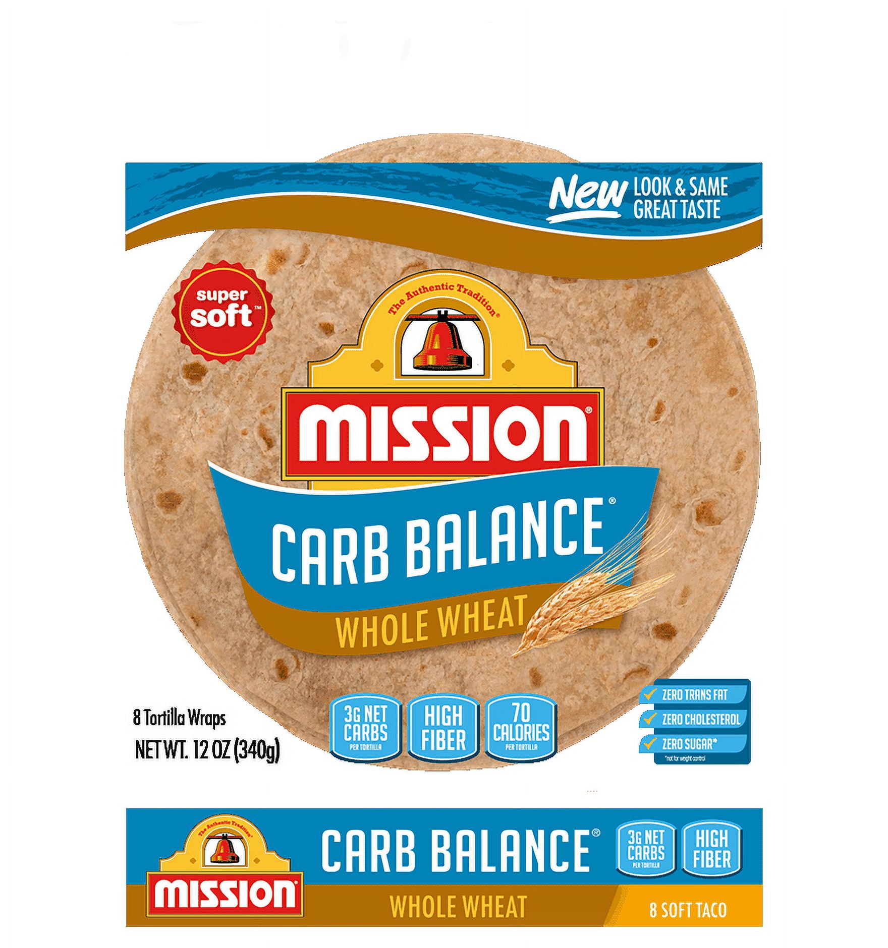Mission Carb Balance 8" Soft Taco Whole Wheat Tortillas Low Carb, Keto Friendly 8 Count