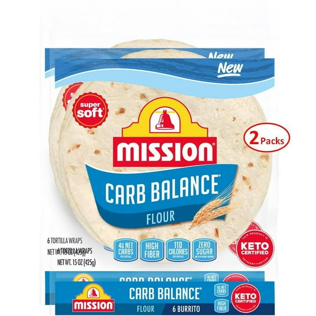 Mission Carb Balance Burrito 10" Flour Tortilla 2 Pack 6 ct., 15 oz