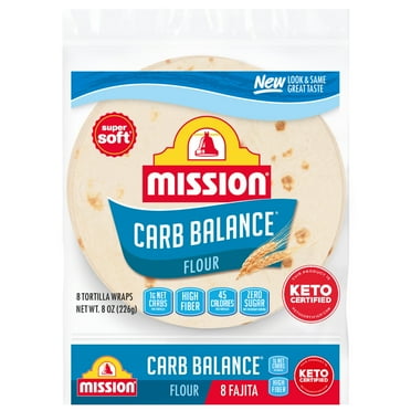 Mission Carb Balance Flour Tortillas, Fajita Size, 8 Count