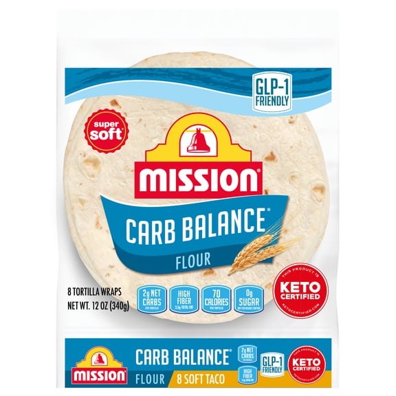 Mission Carb Balance Flour Tortillas, Soft Taco Size, 8 Count
