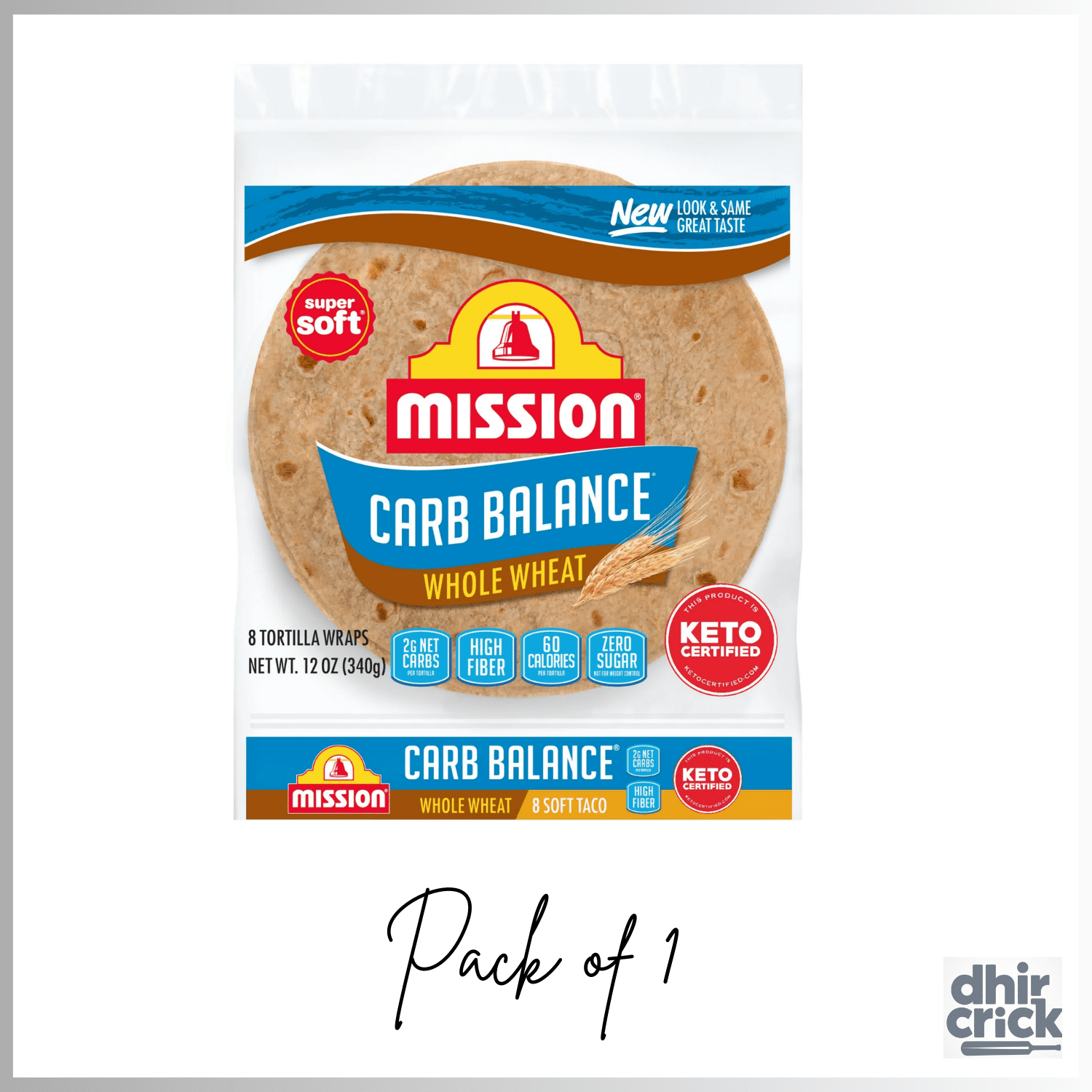 Mission Carb Balance Whole Wheat Flour Tortillas, Soft Taco Size, 8 Count...