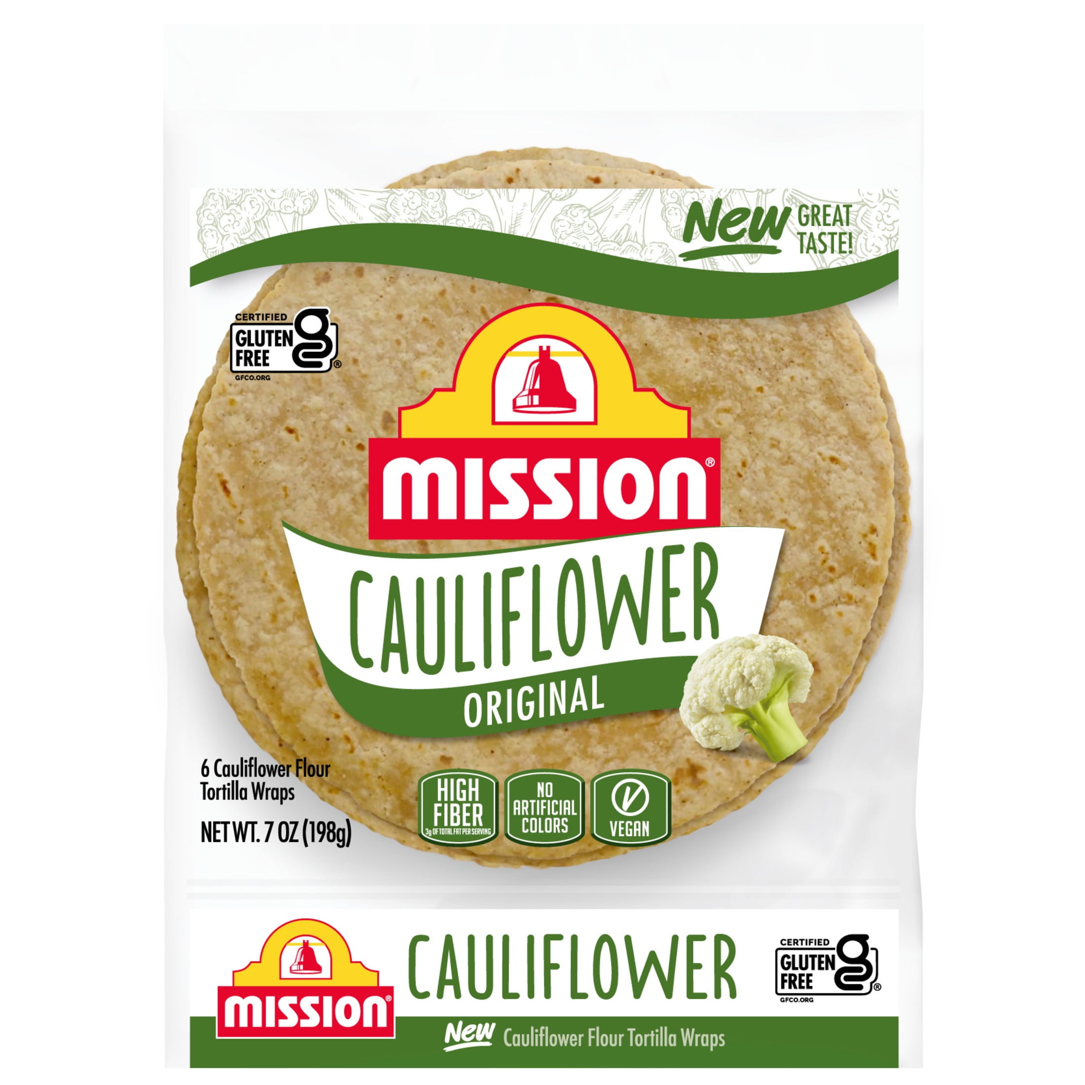 DSC - Mission Cauliflower Flour Tortilla Wraps, 6 Count