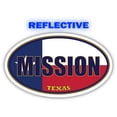thumbnail image 1 of Mission City Texas State Flag | TX Flag Hidalgo County Oval State Colors Reflective Sticker Car Decal 3x5 inches, 1 of 3