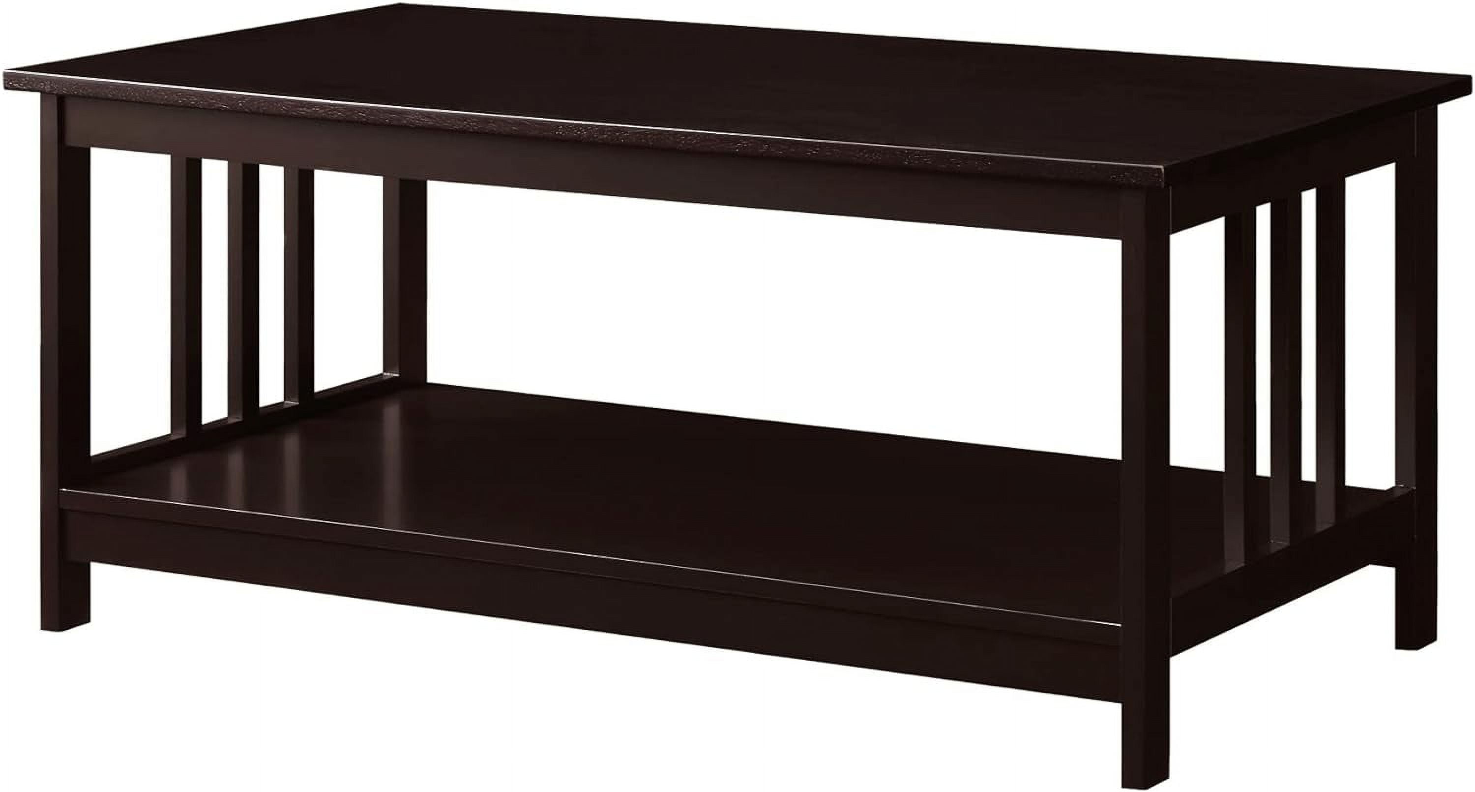 Espresso Mission Rectangular Coffee Table with Shelf