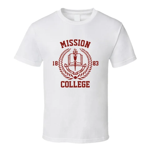 Mission College fictional campus movie tribute retro school art Unisex T-Shirt, up to size 5XL