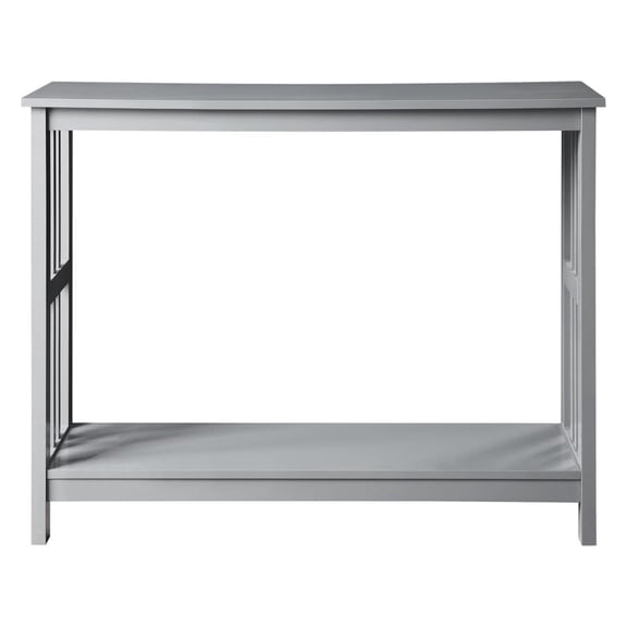 Mission Console Table with Shelf, Gray