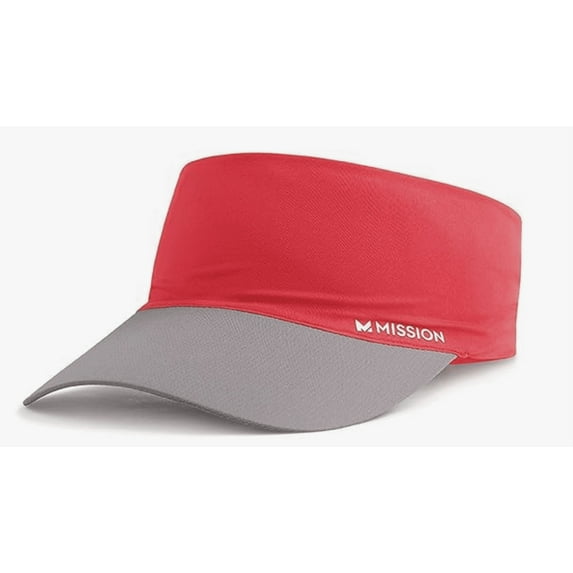 Mission Cooling Sports Visor – Red | Instant Cool Technology for Running, Golf & Outdoor Activities
