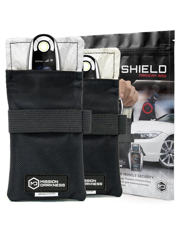 Faraday Bag for Keyfobs (2-Pack) // RF Shielding Protective Case for Smart Always On Keys Fobs Transmitters Small Electronics Vehicle Security Anti-Hacking Block Signal Relay