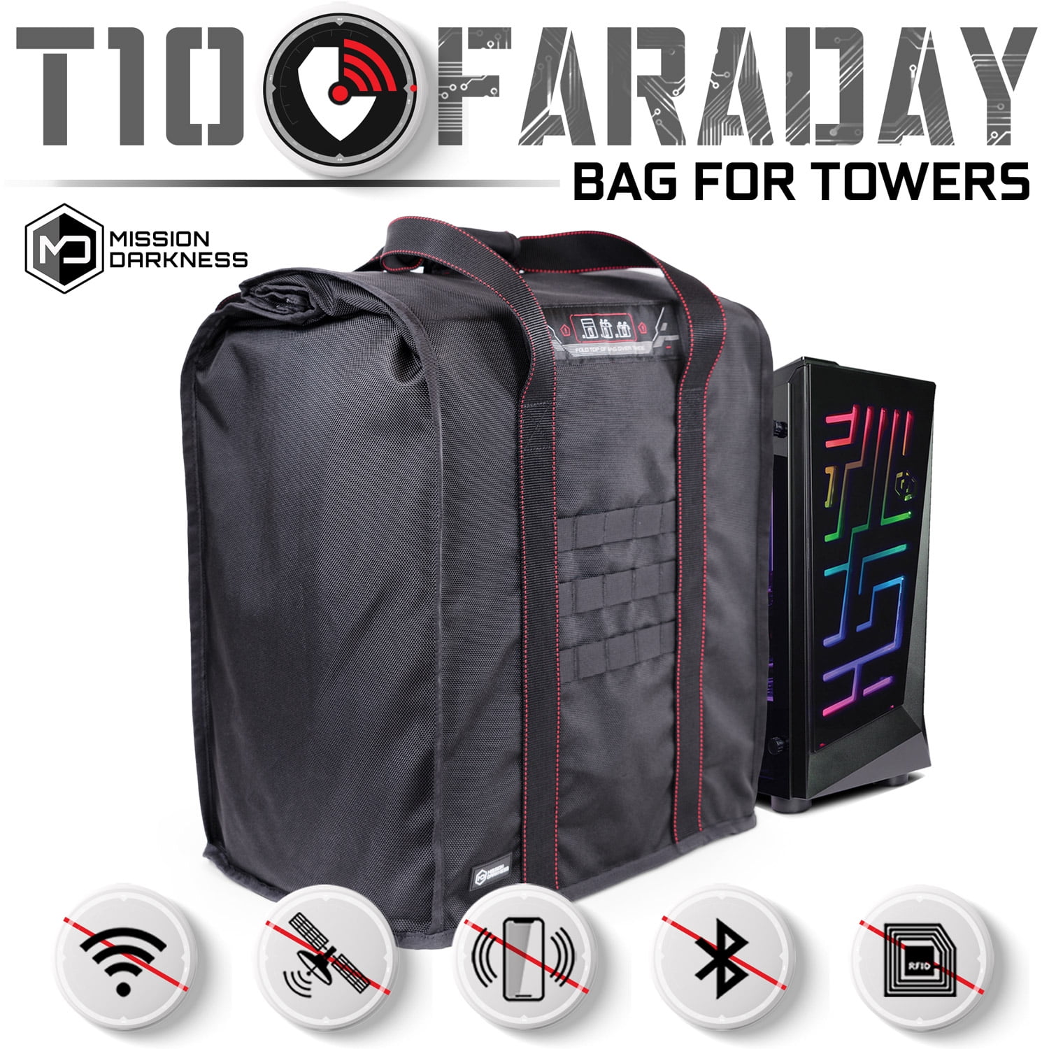 Mission Darkness Bolsa Faraday de carga y escudo para tabletas // Incluye  filtro USB, ventana transparente y juego de cables para dispositivos de