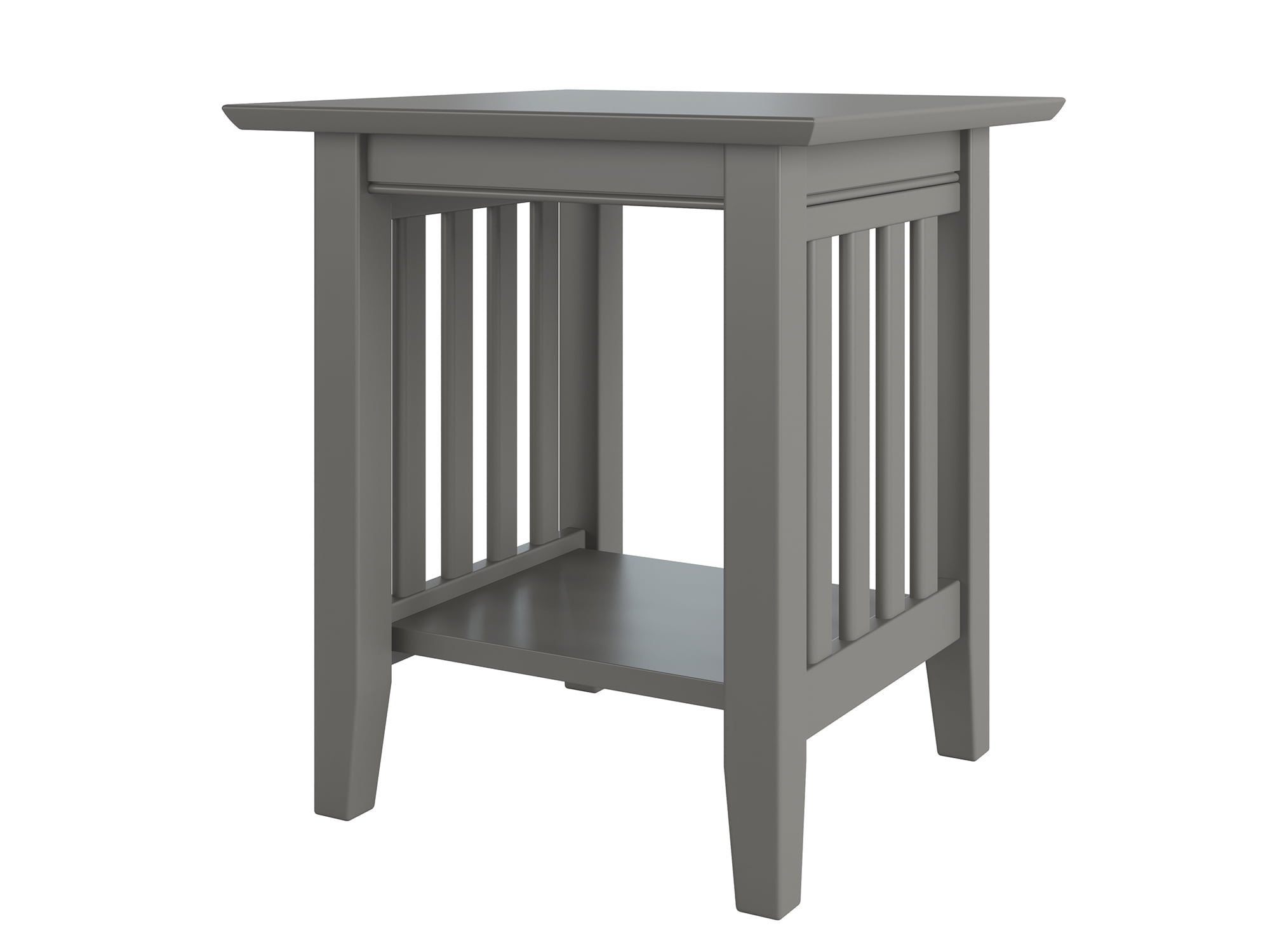 Mission Style Gray Solid Wood 20" x 20" End Table