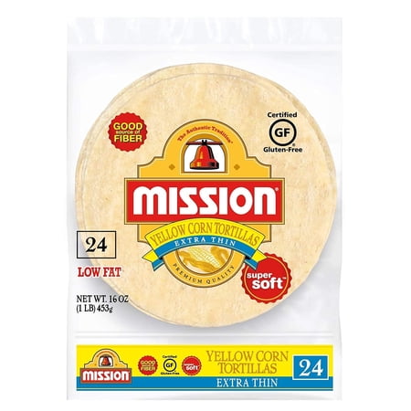 Mission Extra Thin Yellow Corn Tortillas, Gluten Free, Trans Fat Free, Small Soft Taco Size