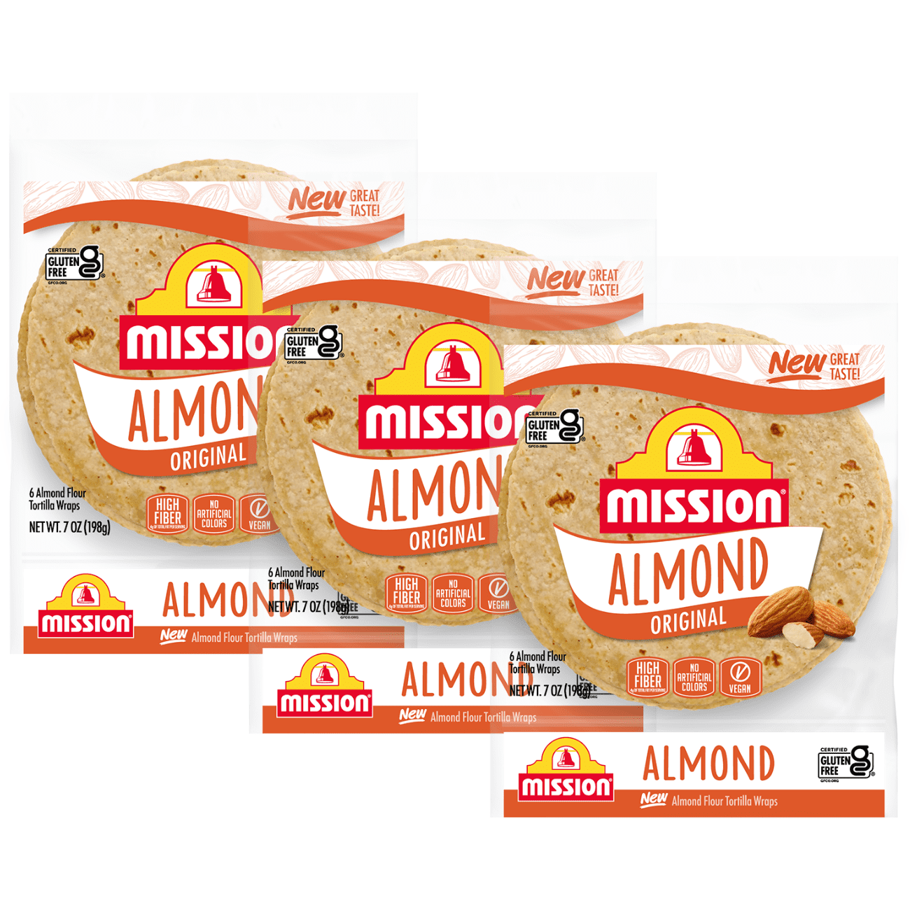 Mission Foods Almond Soft Tortillas 6 tortillas Size 3Pack