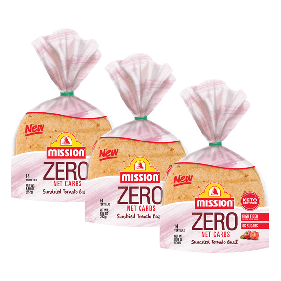 Mission Foods Zero Net Carb Tortillas Flavor: Sundried Tomato Basil, Size: 3-Pack