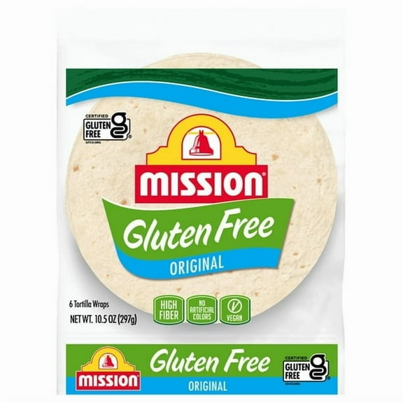 Mission Gluten Free Original Flour Tortillas, Soft Taco Size, 6 Count (Pack of 2)