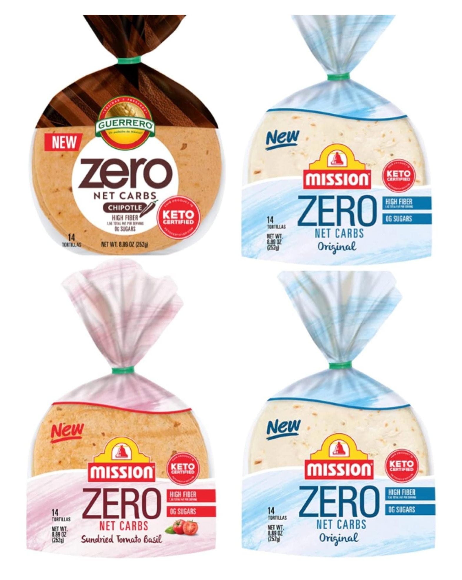 Mission Guerrero Zero Carb 0g Net Carbs Keto Certified 4.5" Street Taco 14 Count, 8.89 oz