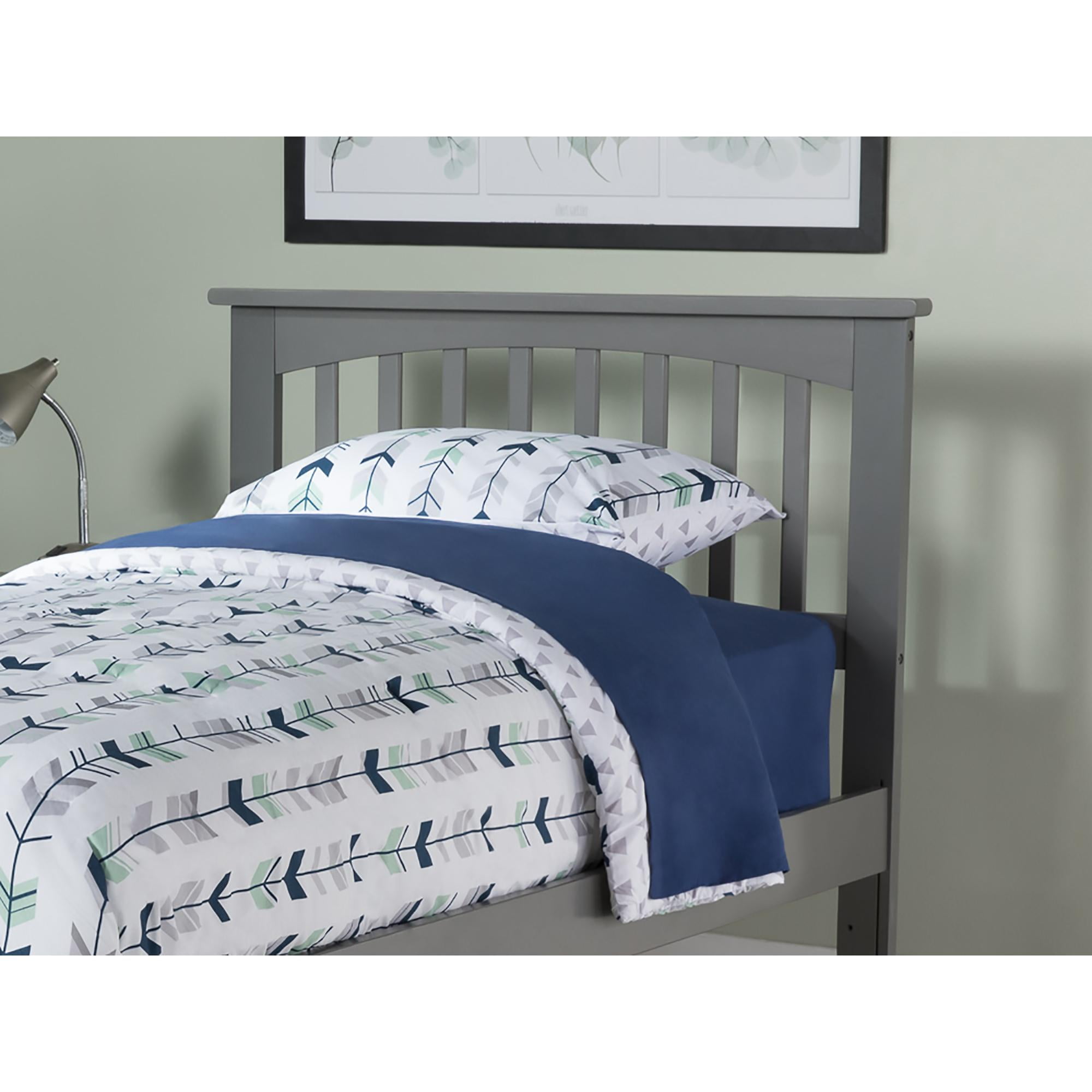 Twin Gray Wood Mission Slat Headboard