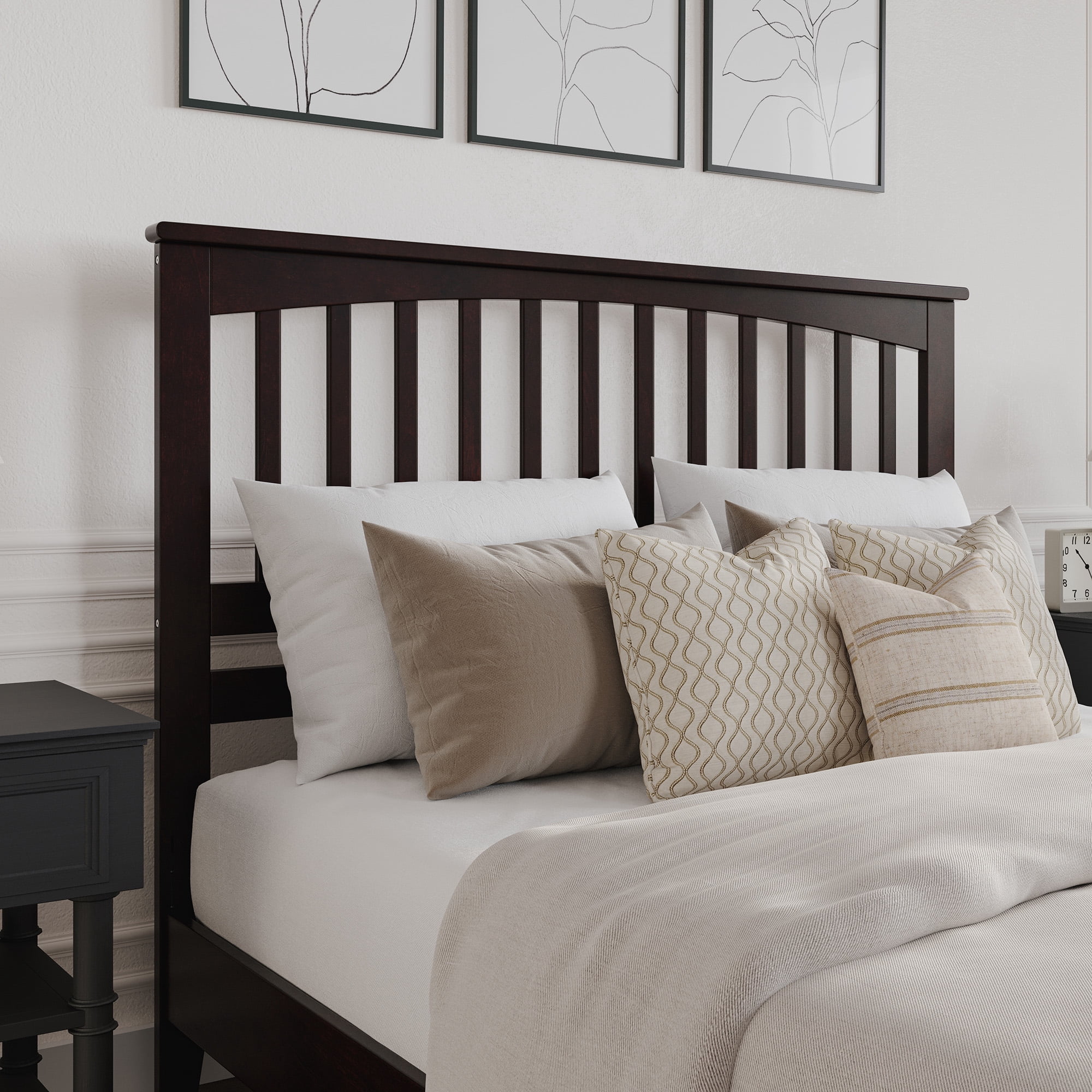 AFI Mission Queen Solid Wood Headboard, Espresso