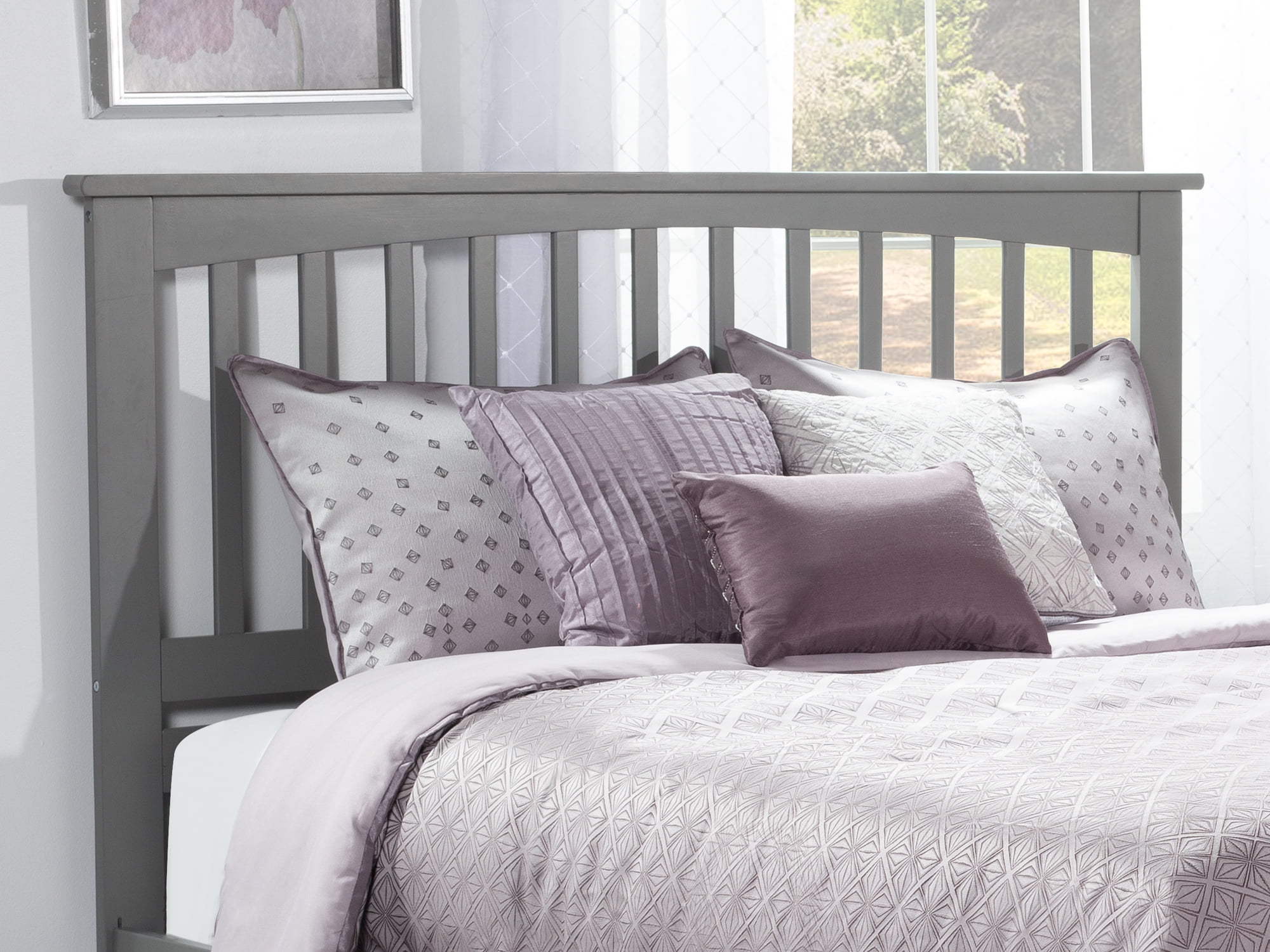 AFI Mission Queen Solid Wood Headboard, Grey