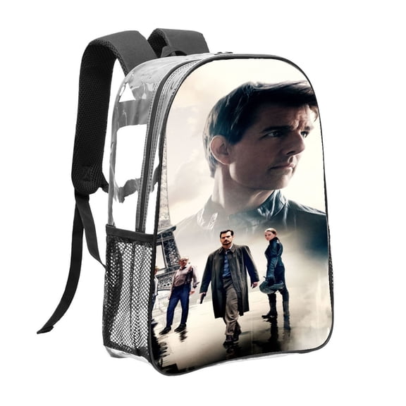 Mission Impossible - The Final Reckoning Pattern Transparent Backpack Lightweight And fashionable Showcasing Personality And Leading The Trend