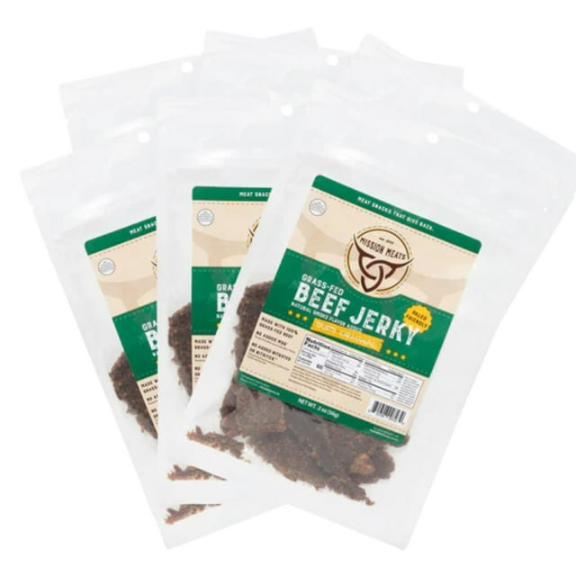 Mission Meats Grass Fed HHA1 Beef Jerky (Original) Delicious Nitrate