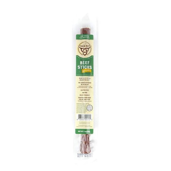 Mission Meats Tasty Original Grass Fed Beef Sticks 12 Ct