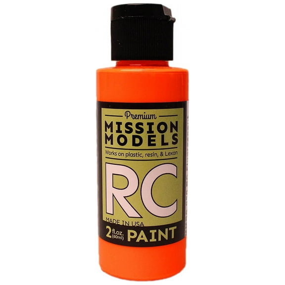 Mission Models MMRC-050 Fluorescent Racing Bright Orange Water-Based Rc Paint 2oz