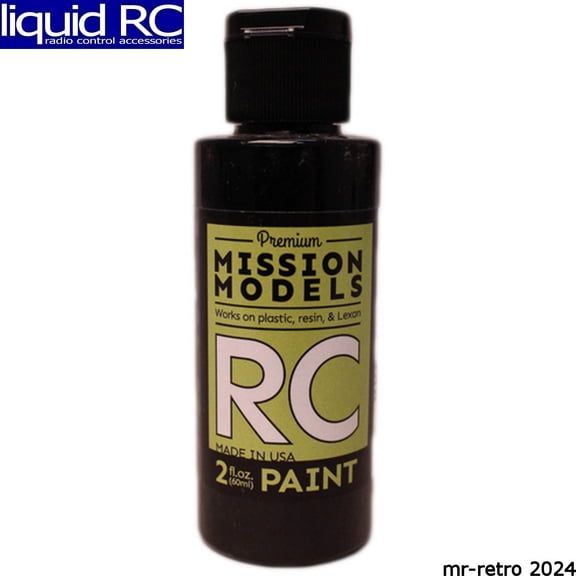 Mission Models MMRC-002 Black Water-Based RC Airbrush Paint 2oz