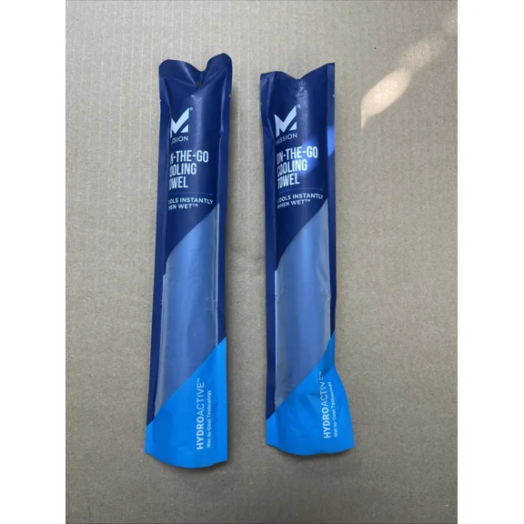 Mission On The Go Cooling Towels 8"X30" Blue (2Pk)