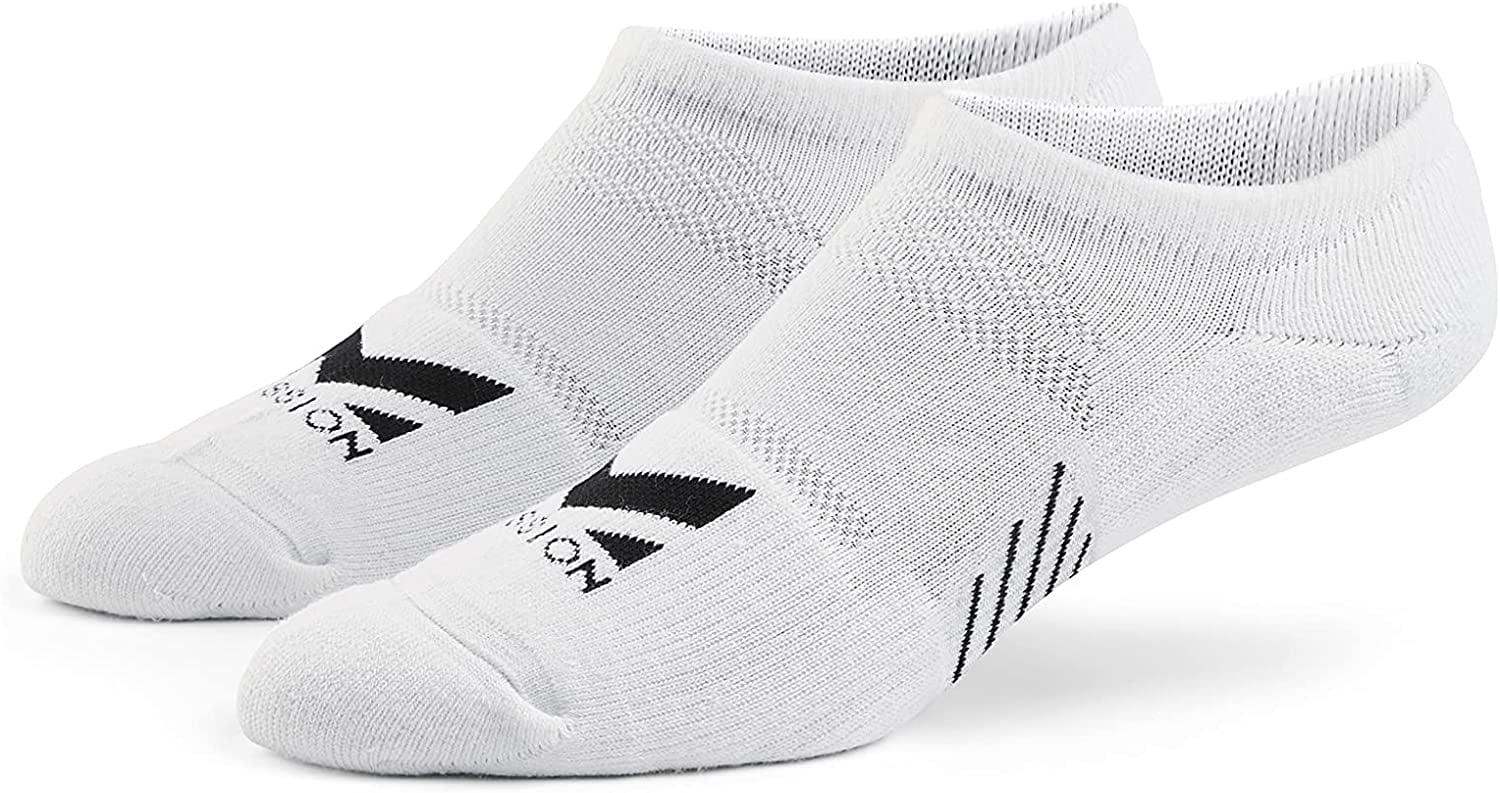Mission Perf No Show Sock 2pk L/XL, White