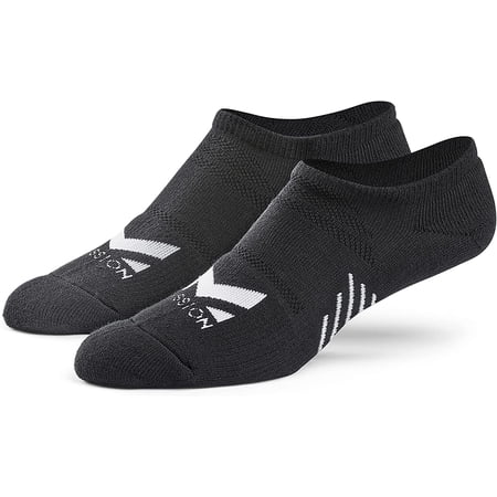 Mission Performance No Show Sock Ventilated Heat Release, Unixex, 2 Pair, Black