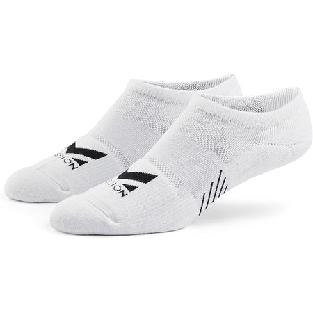 Mission Performance No Show Sock Ventilated Heat Release, Unixex, 2 Pair, White