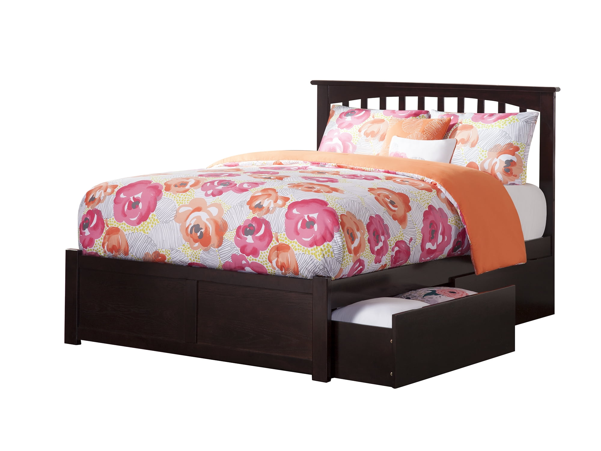 Mission Platform Bed With Flat Panel Foot Board And 2 Urban Bed Drawers ...