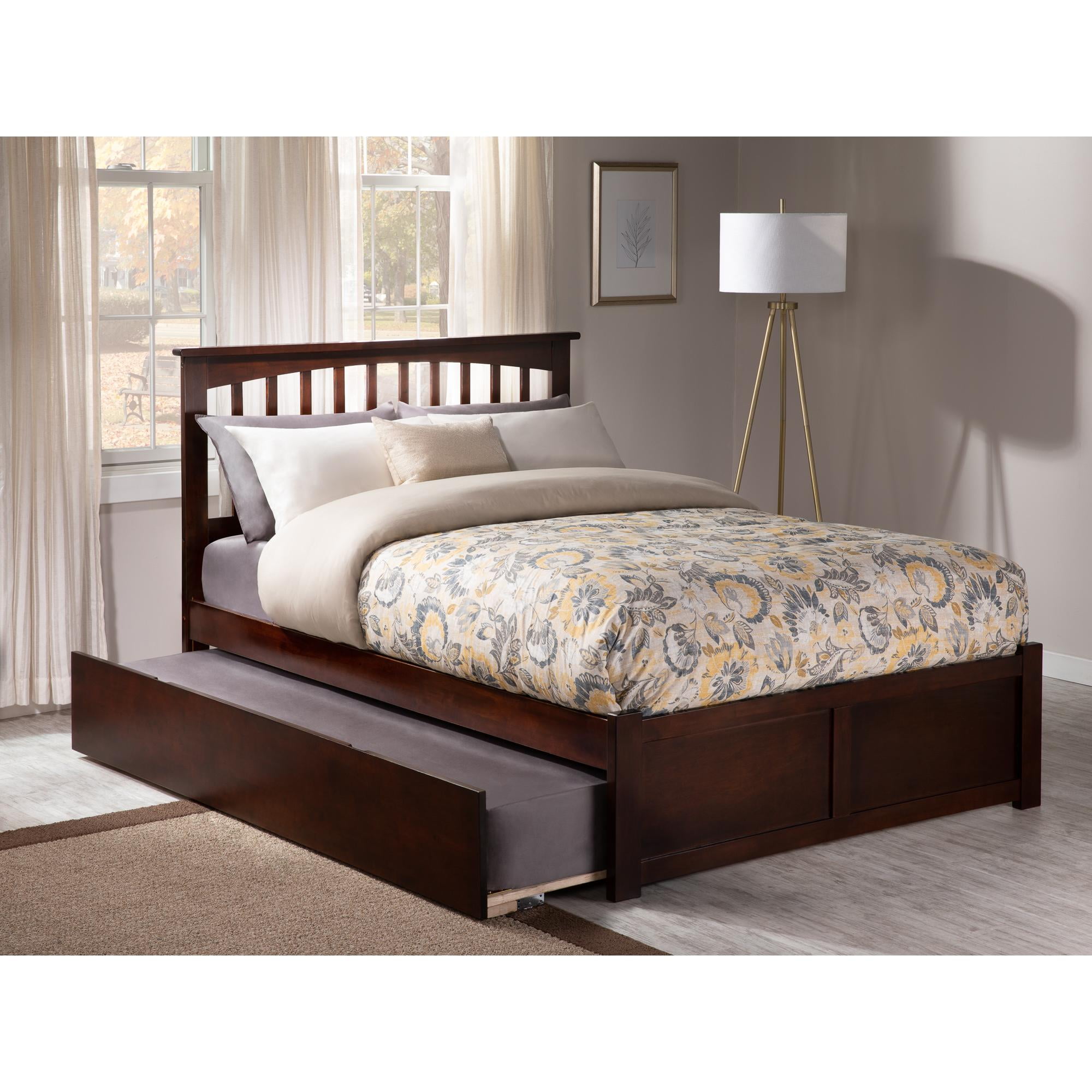 Mission Platform Bed with Flat Panel Foot Board and Twin Size