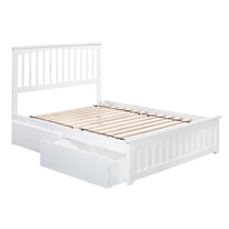 Mission Platform Bed with Matching Foot Board with 2 Urban Bed Drawers in, Multiple Colors and Sizes