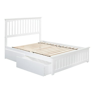 Mission Platform Bed with Matching Foot Board with 2 Urban Bed Drawers in, Multiple Colors and Sizes