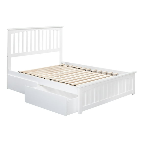 Mission Platform Bed with Matching Foot Board with 2 Urban Bed Drawers in, Multiple Colors and Sizes