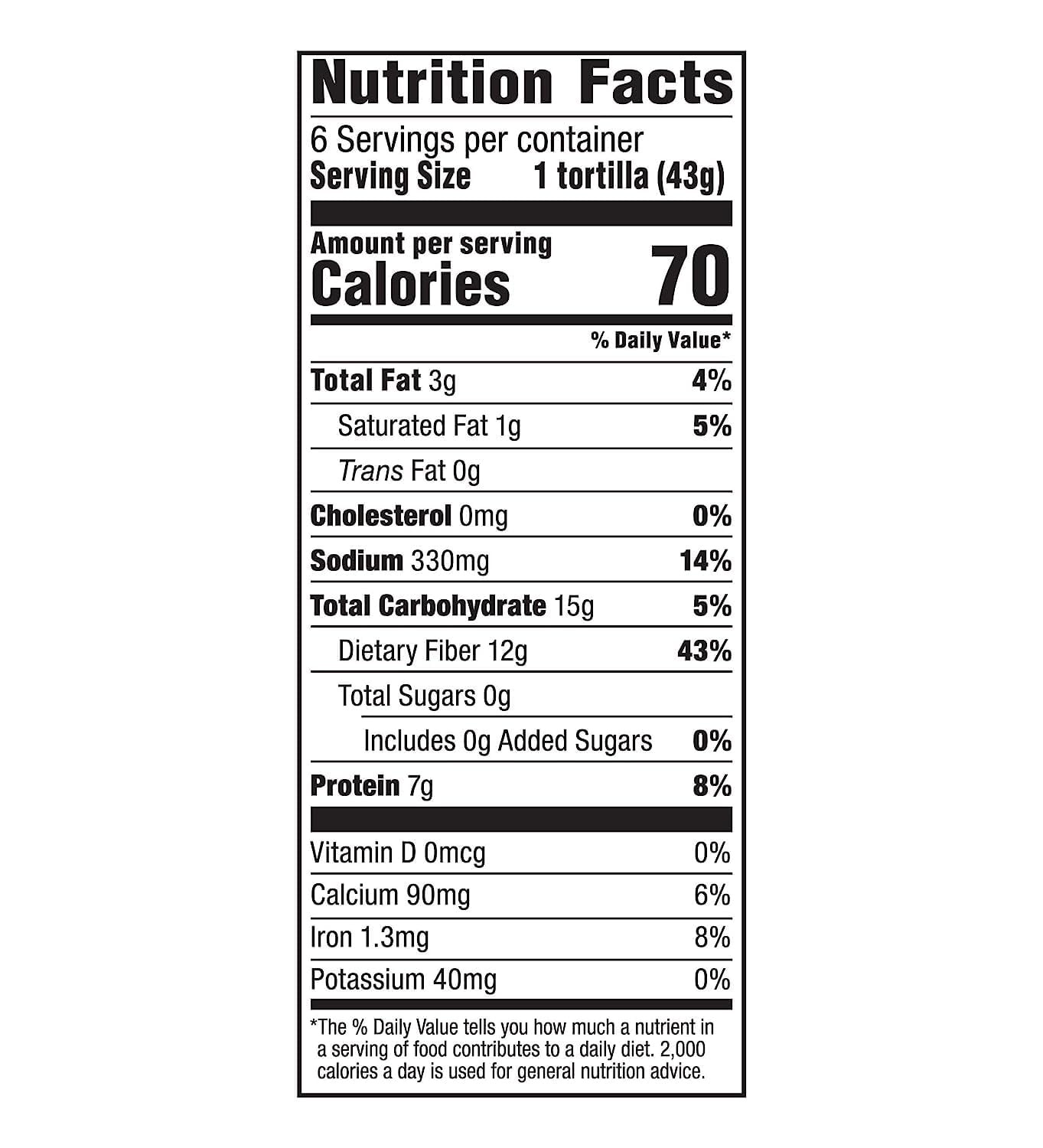 Mission Protein Garlic Herb Tortillas, 6 Count, 9 Oz, 3G Net Carbs