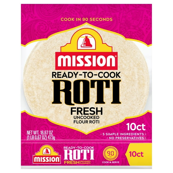Mission Ready-To-Cook Roti, 10 Count