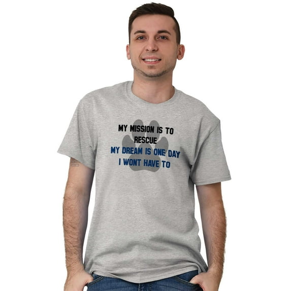 Mission Rescue Pets Adopt Shelter Dog Men's Graphic T Shirt Tees Brisco Brands L