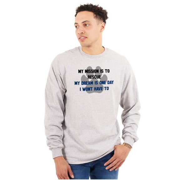 Mission Rescue Pets Adopt Shelter Dog Plus Size Long Sleeve Graphic Tee Shirt Brisco Brands 3X