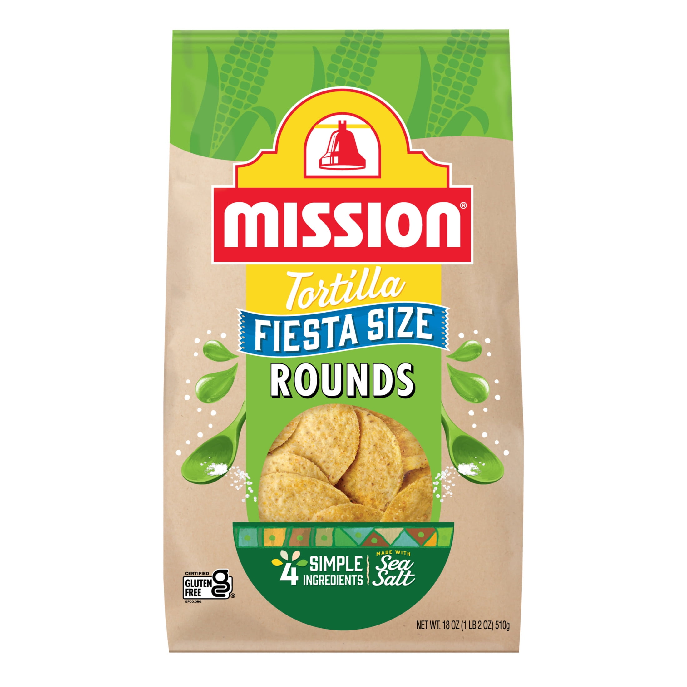 Mission Round Yellow Corn Tortilla Chips, 18 Ounce Bag