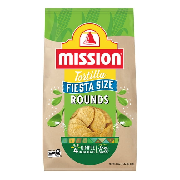 Mission Round Yellow Corn Tortilla Chips, 18 Ounce Bag