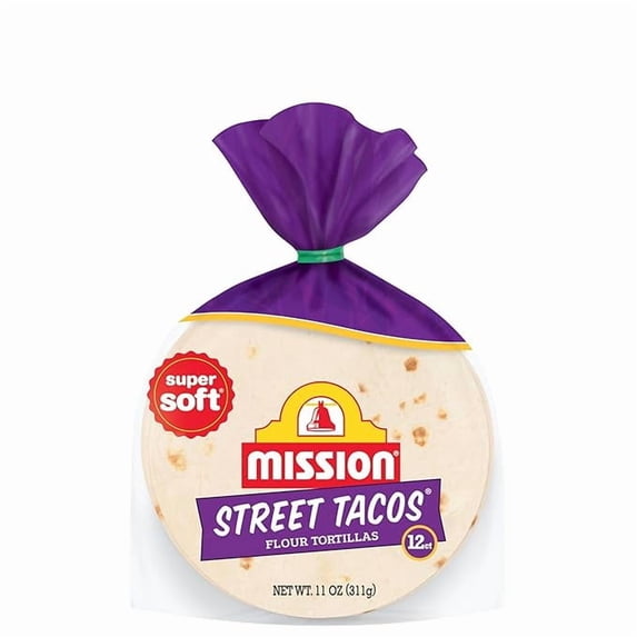 Mission Street Taco Flour Tortillas, Mini Soft Taco Size, 12 Count Pack of 1