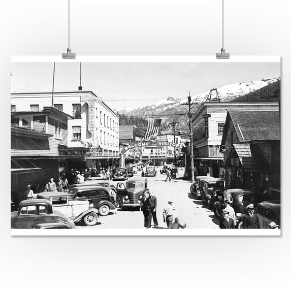 Mission Street in Ketchikan, Alaska Photograph (16x24 Giclee Gallery Print, Wall Decor Travel Poster)