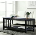 thumbnail image 1 of Mission Style Coffee Table, Black Wood with Lower Storage Shelf, 40 Inch Living Room Table, 1 of 5