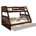 thumbnail image 1 of Mission Style Twin over Full Size Bed with Attached Ladder, Walnut Brown, 1 of 5