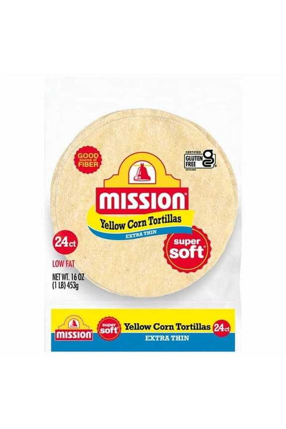 Super Soft Extra Thin Yellow Corn Tortillas, 24 Count (Pack of 2)