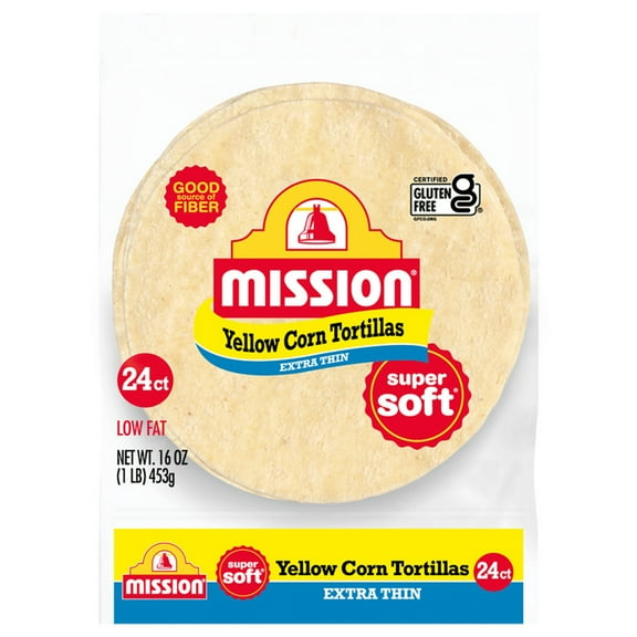 Mission Super Soft Extra Thin Yellow Corn Tortillas, 24 Count