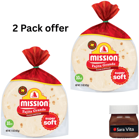Mission Super Soft Flour Tortillas, Fajita Grande Size, 10 Count